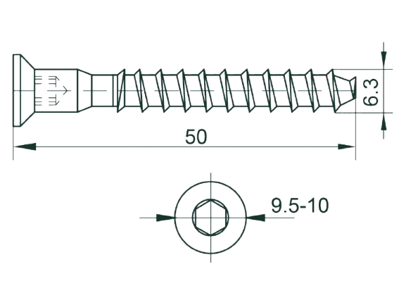 Конфірмат 6,3*50мм (3000шт/упак) — Meblibud