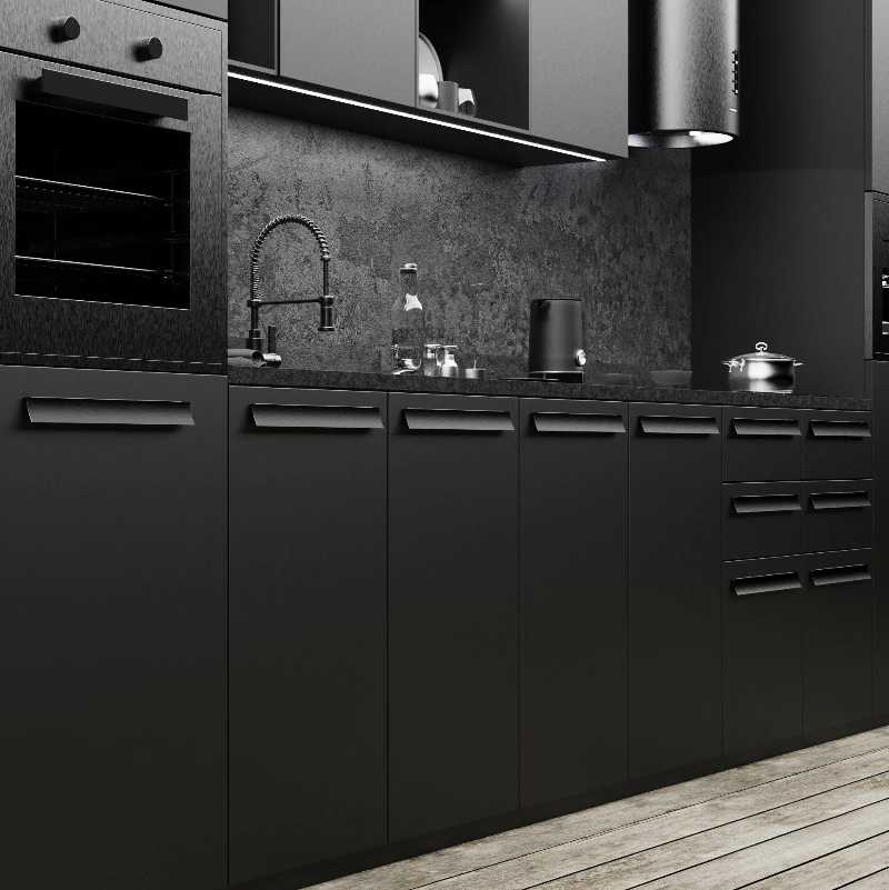 18 МДФ панель Чорний 1955 SM МАТ  2800х1220 Arkopa  — Meblibud