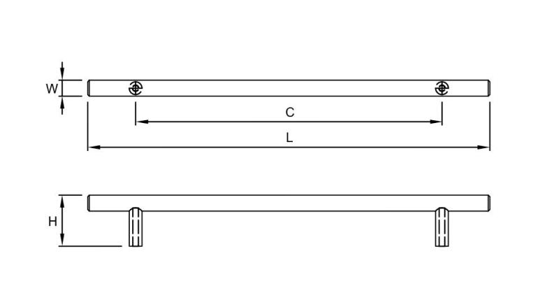 Ручка рейлінгова RS-272192-01  С=192 мм L=272 мм хром  GTV — Meblibud