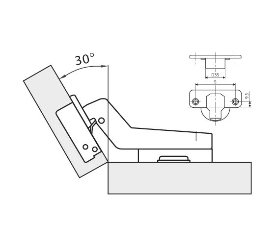 Петля 30° кутова  — Meblibud